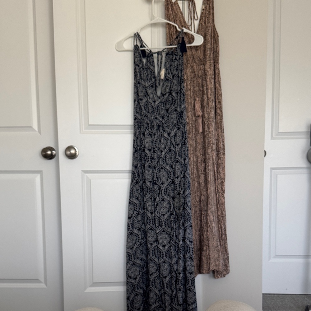 Elan blue and Brown Maxi Dresses